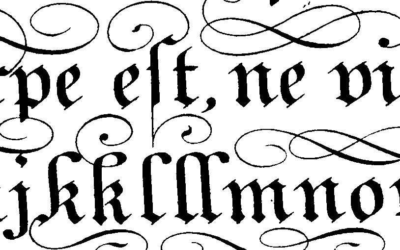 Historical penmanship specimen showing ornamental script letterforms